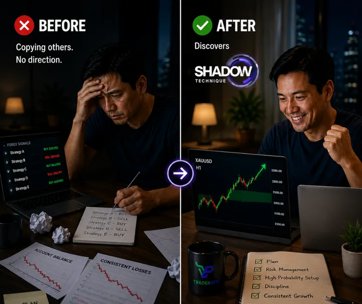 Before and after comparison of blind copying and a structured Shadow Technique approach