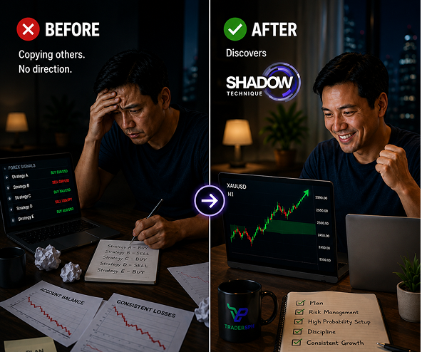 Before and after comparison of blind copying and a structured Shadow Technique approach